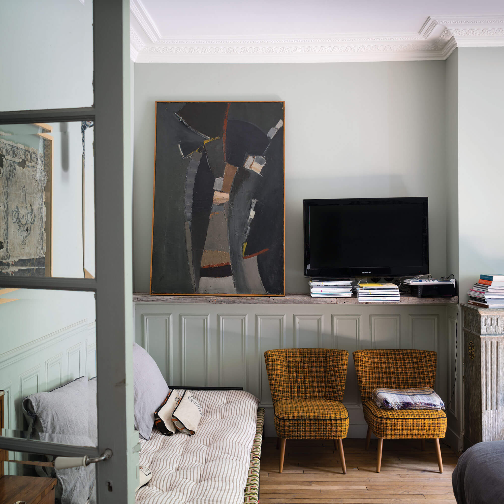 farrow & ball french gray 18 im wohnzimmer