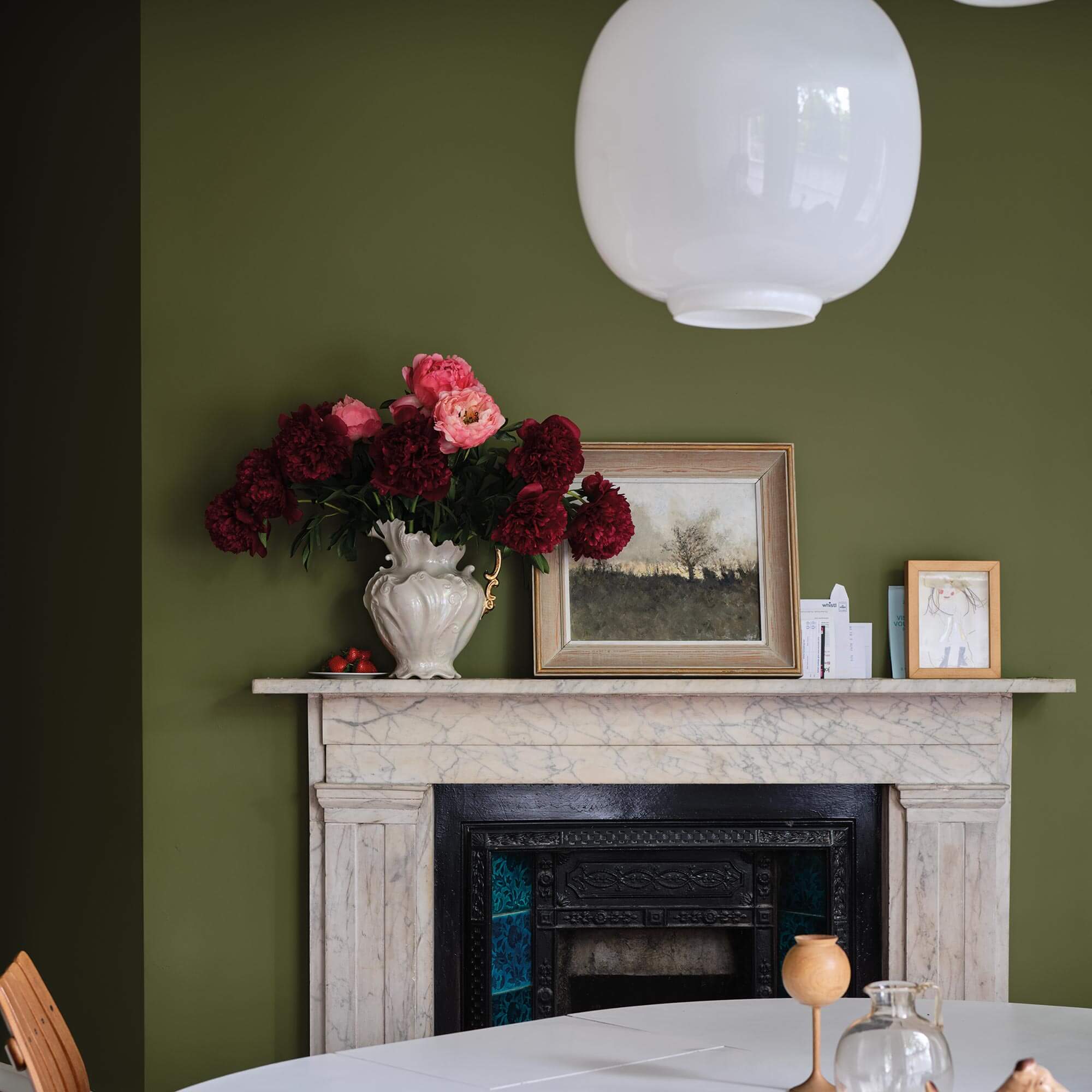 farrow & ball sap green 199 rund um den kamin