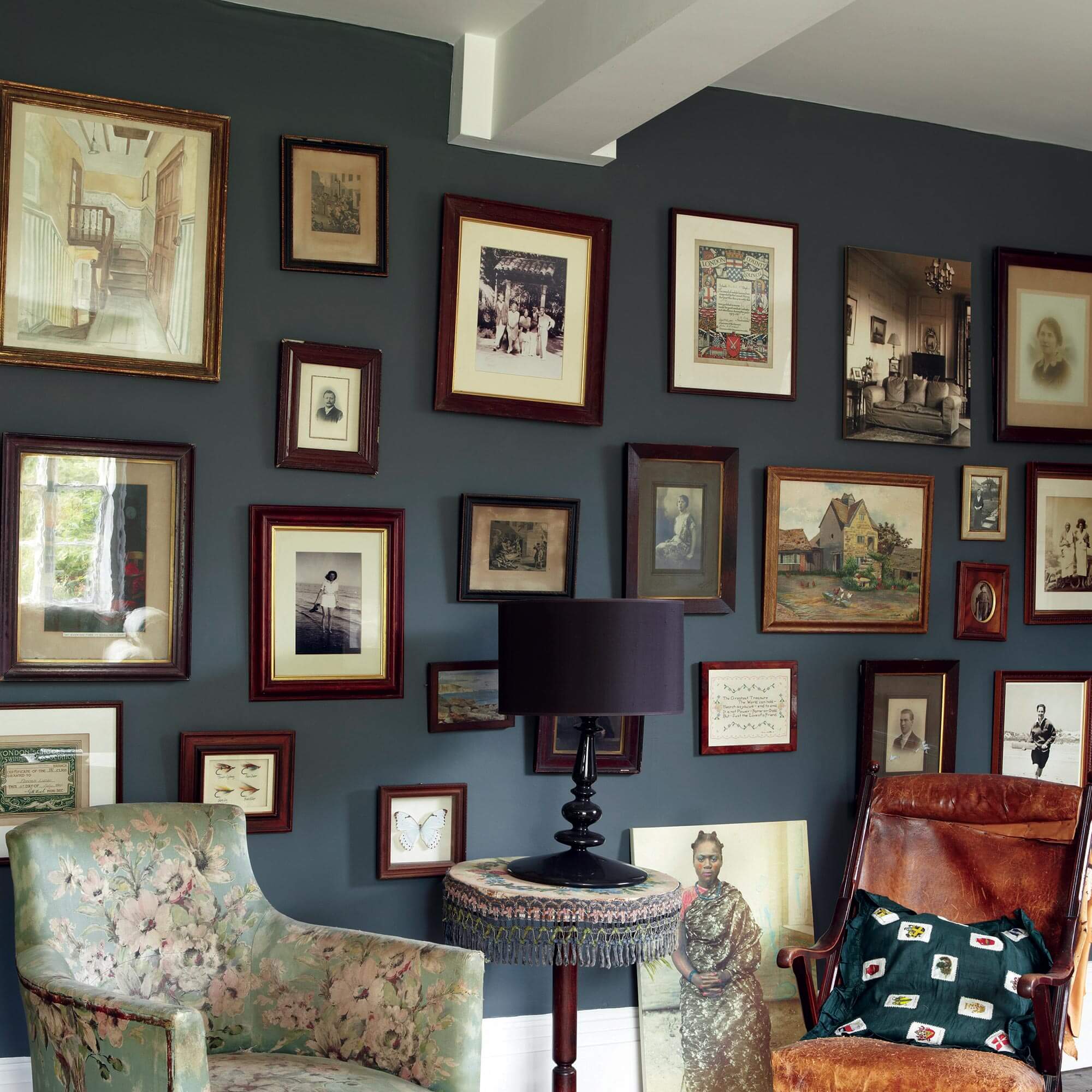 farrow & ball down pipe 20 als wandfarbe im wohnzimmer