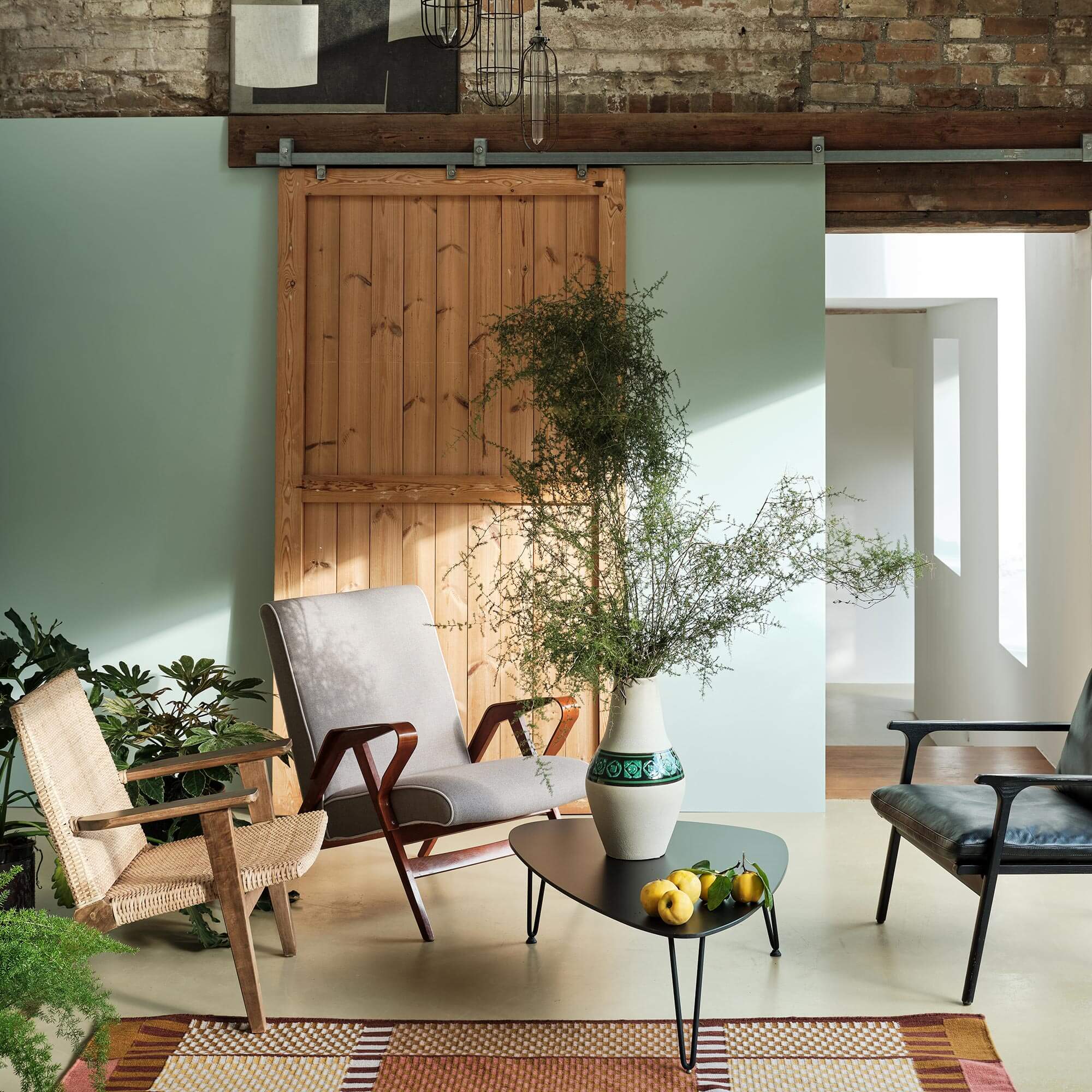 farrow & ball teresa´s green 236 als wandfarbe im wohnzimmer