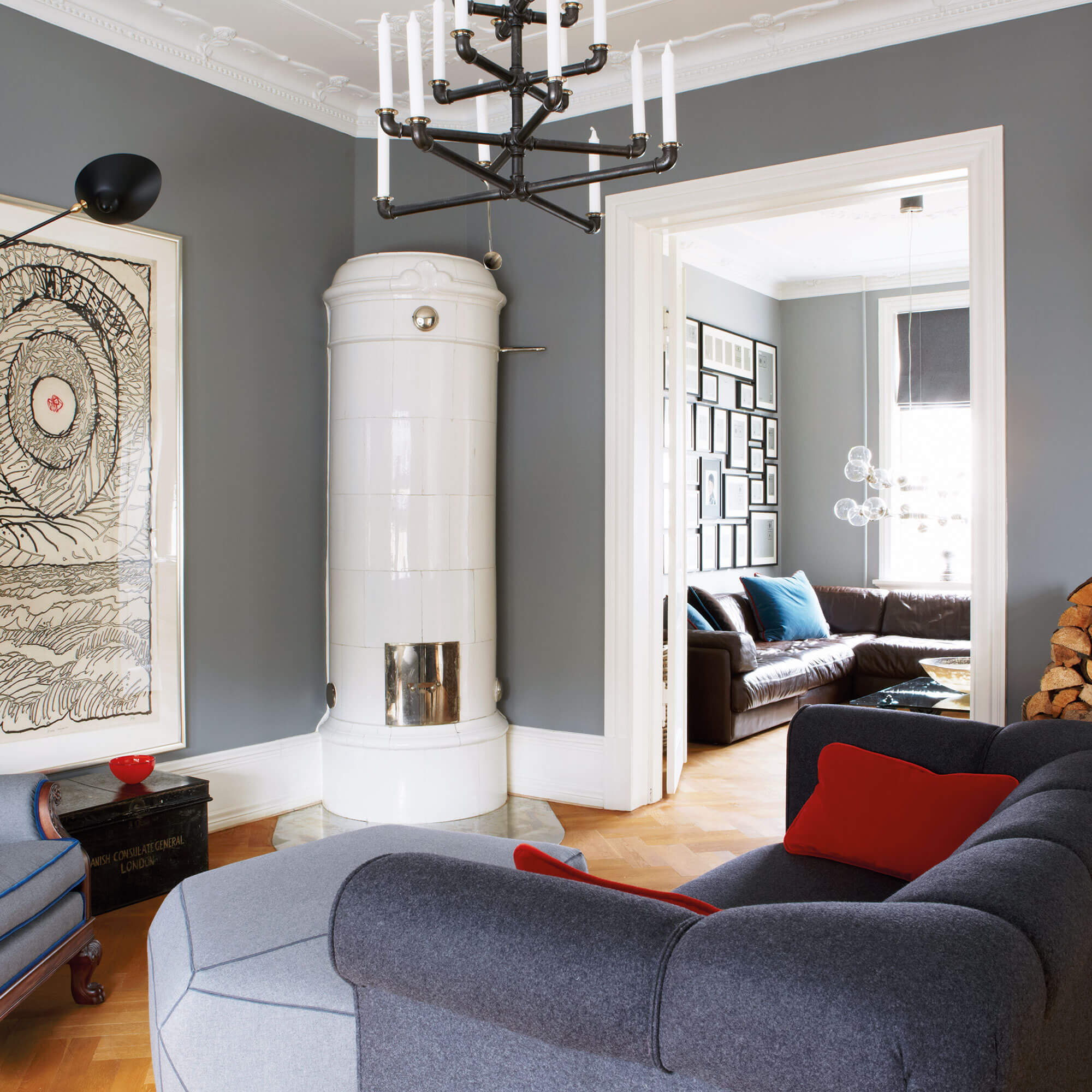farrow & ball plummett 272 im wohnzimmer