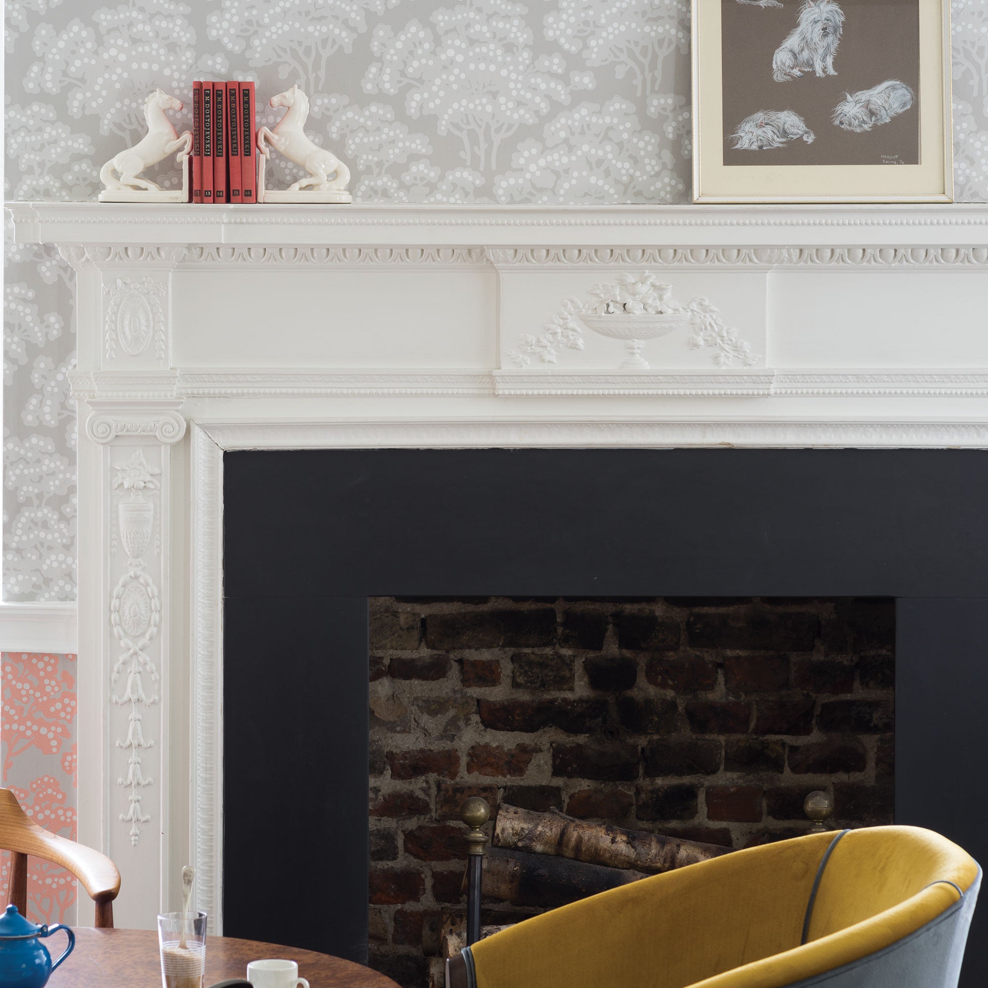 farrow & ball wevet 273 für den kamin