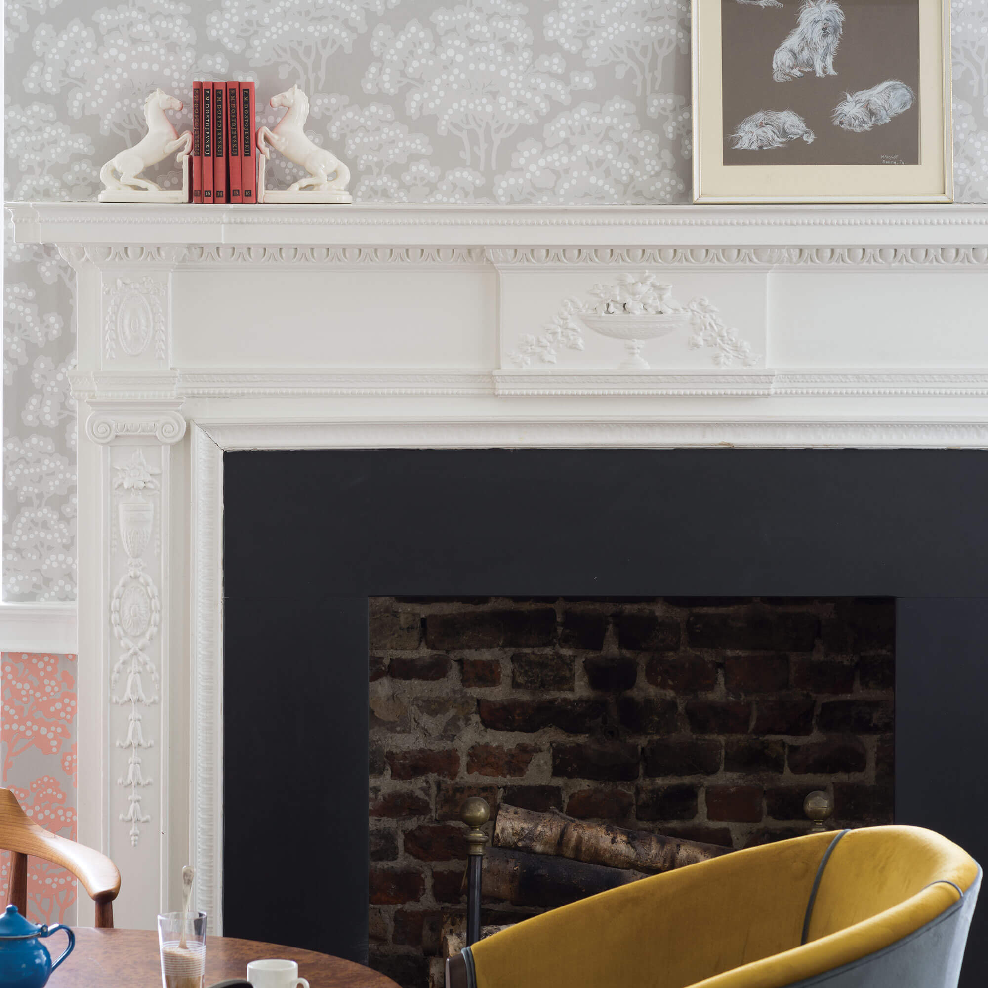 farrow & ball wevet 273 für den kamin