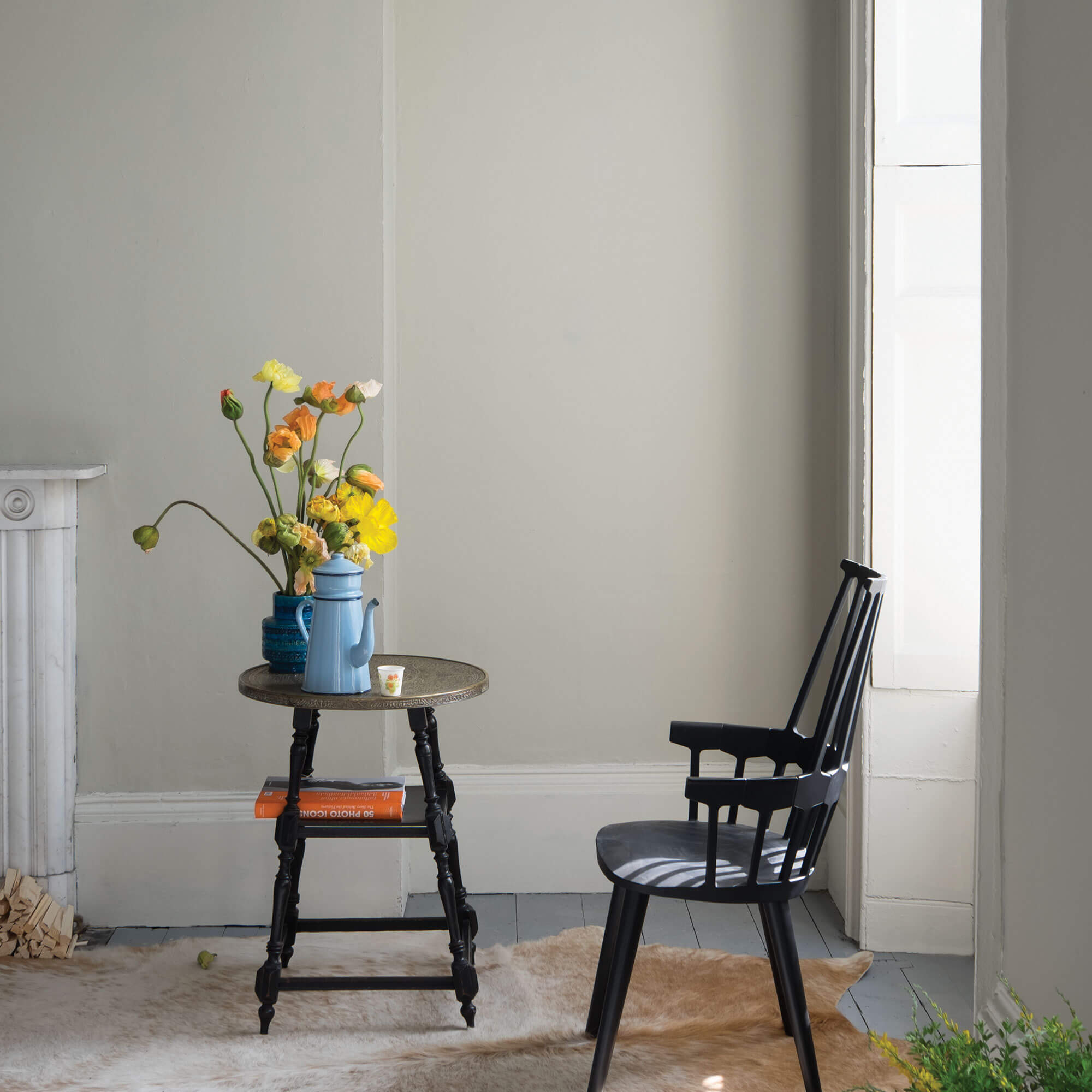 farrow & ball shadow white 282 im wohnzimmer