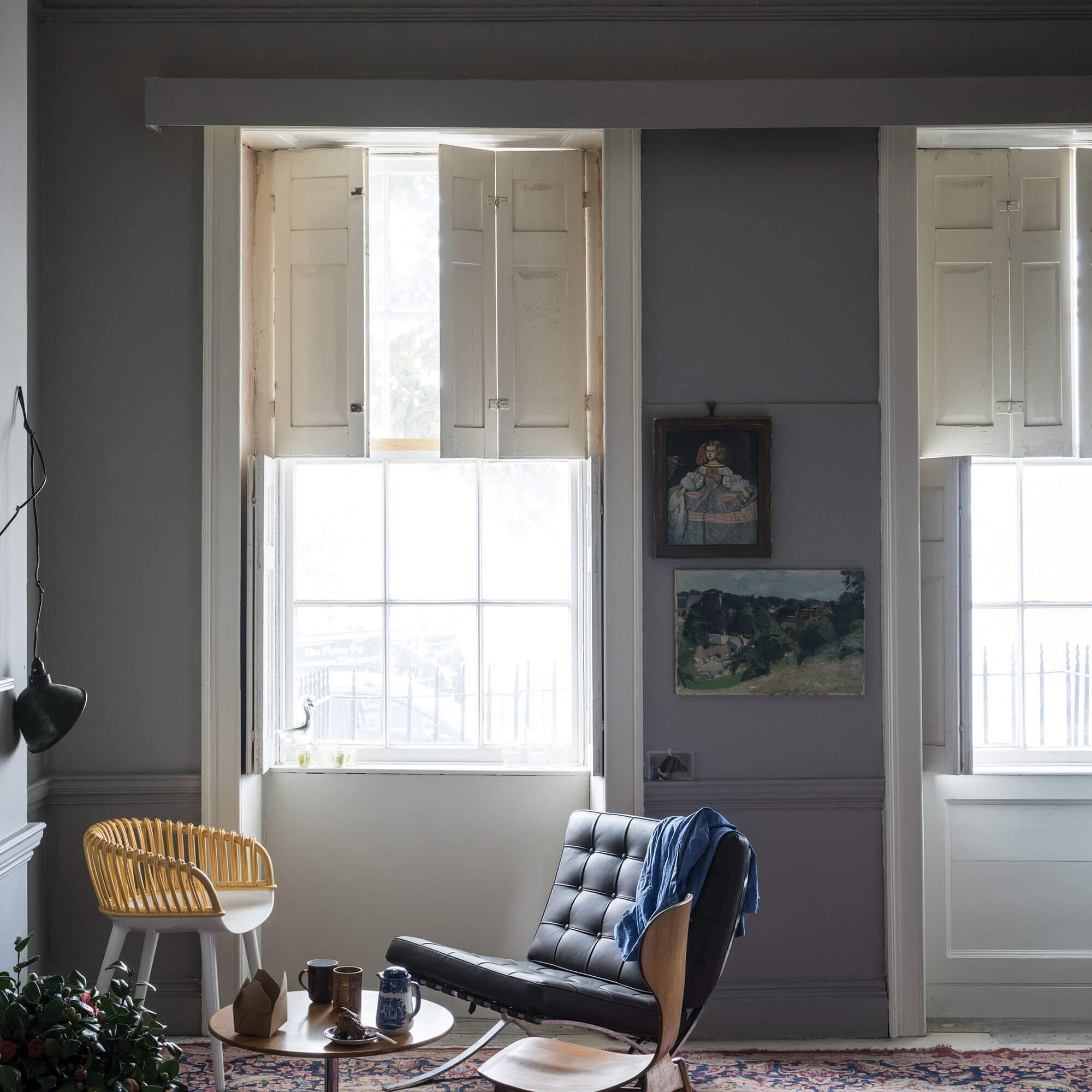 farrow & ball worsted 284 im wohnzimmer