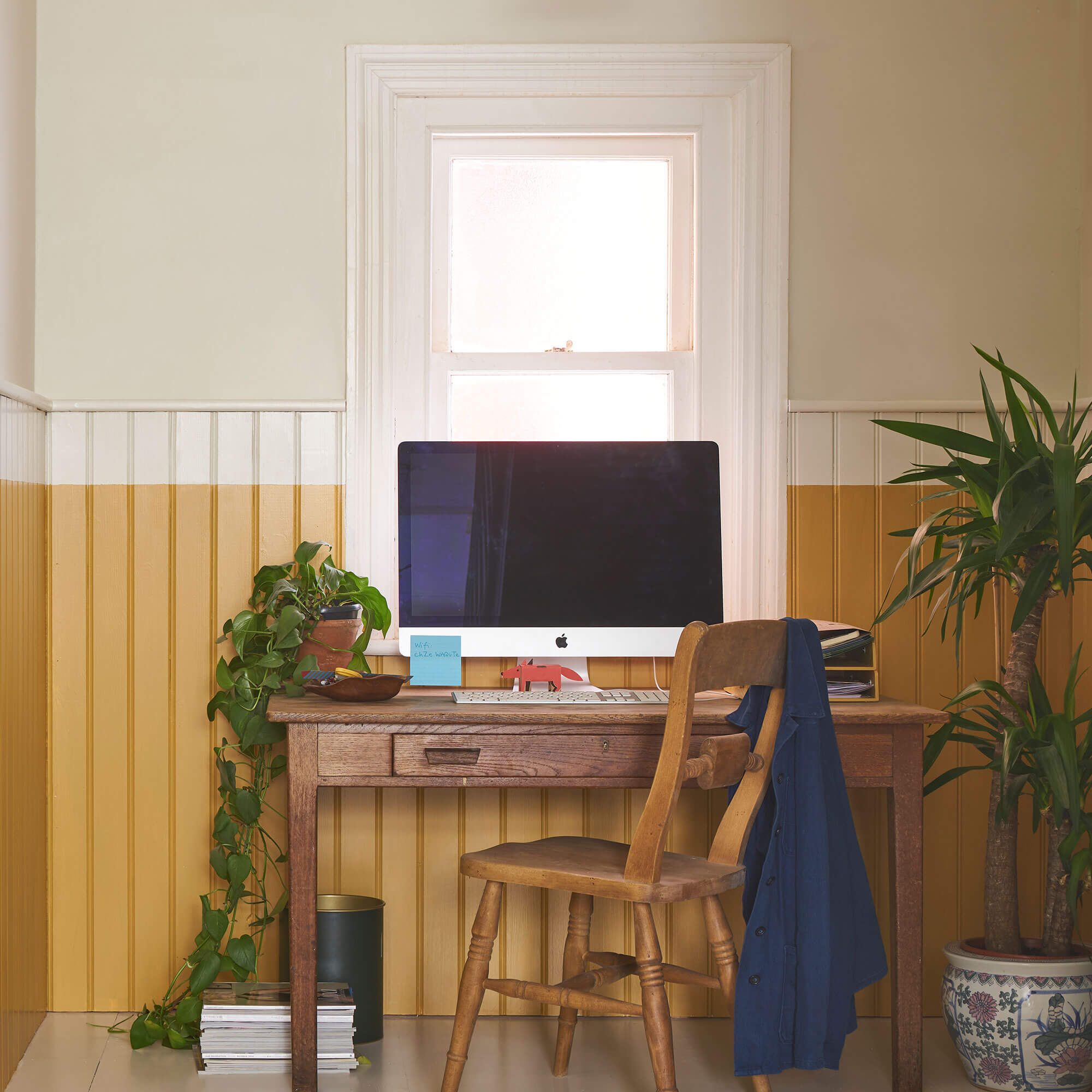 farrow & ball school house white 291 im arbeitszimmer