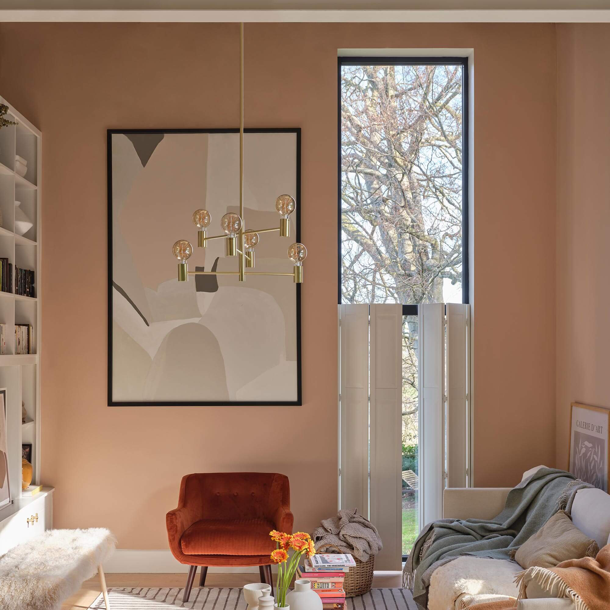 farrow & ball templeton pink 202 als wandfarbe im wohnzimmer