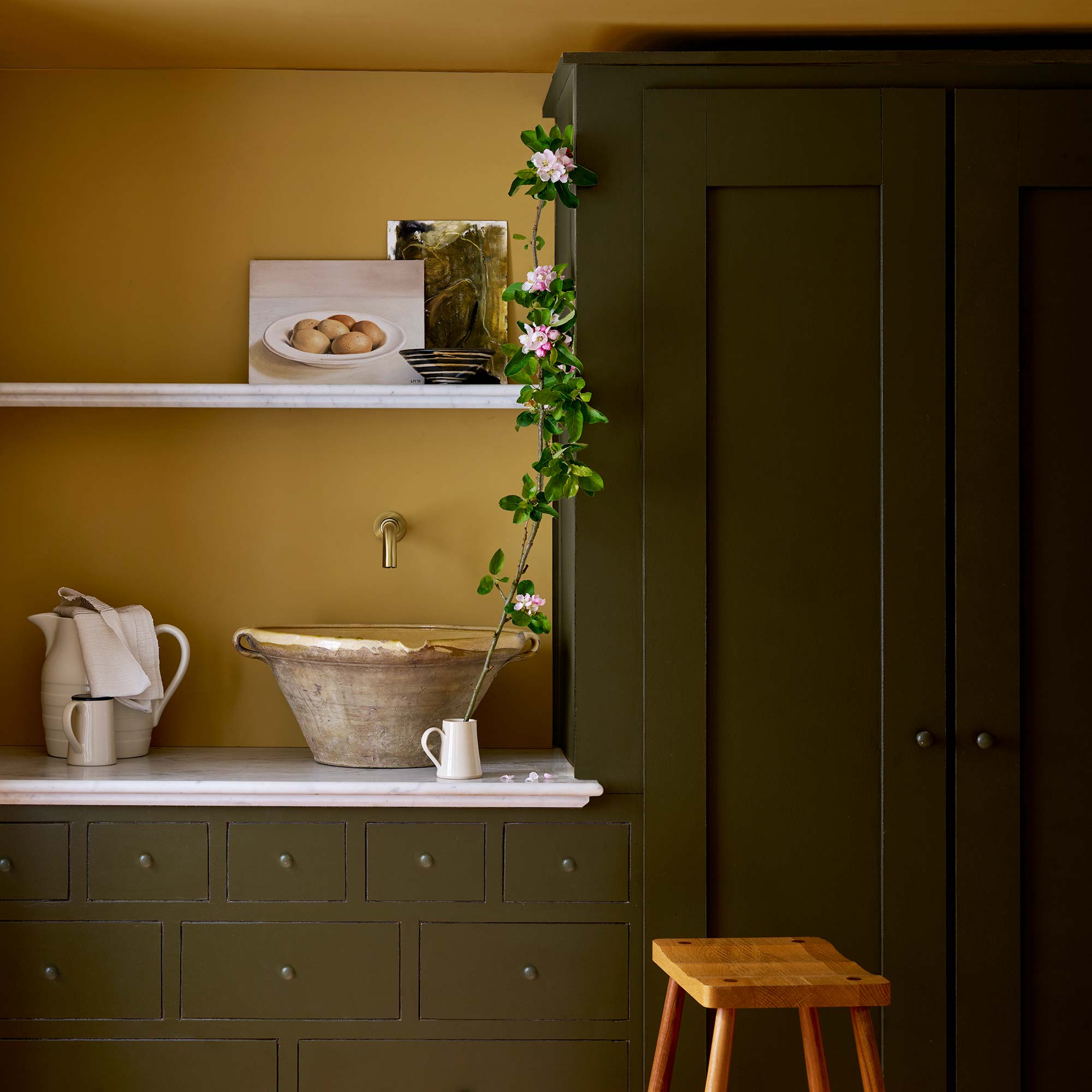farrow & ball reduced green 313 in der küche