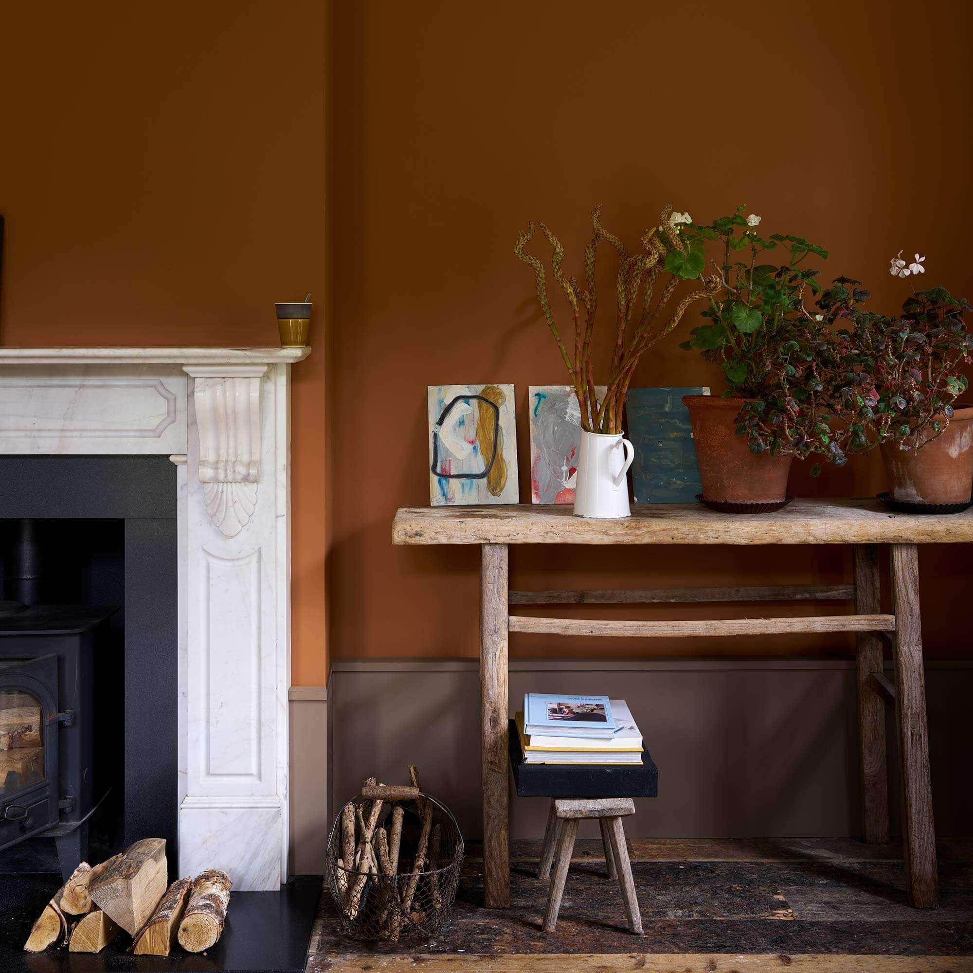 farrow & ball marmelo 316 im wohnzimmer