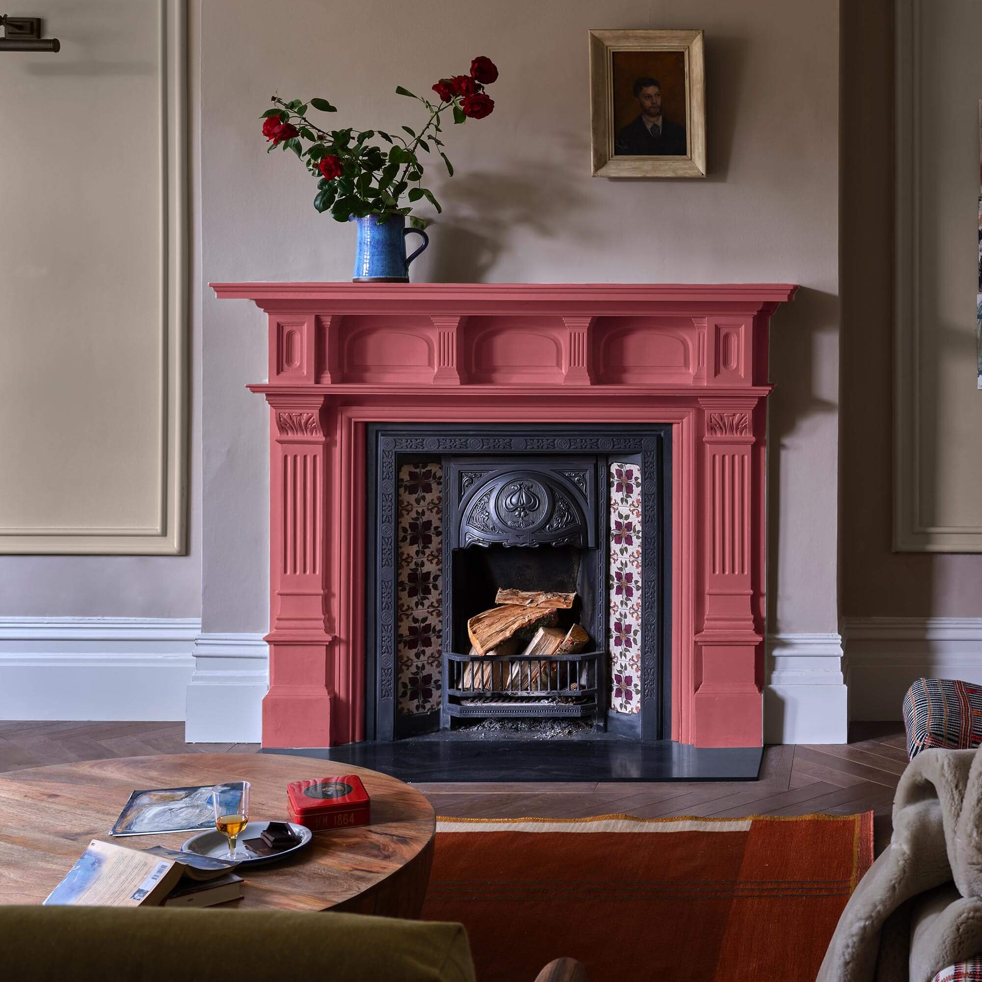 farrow & ball red earth 64 für den kamin
