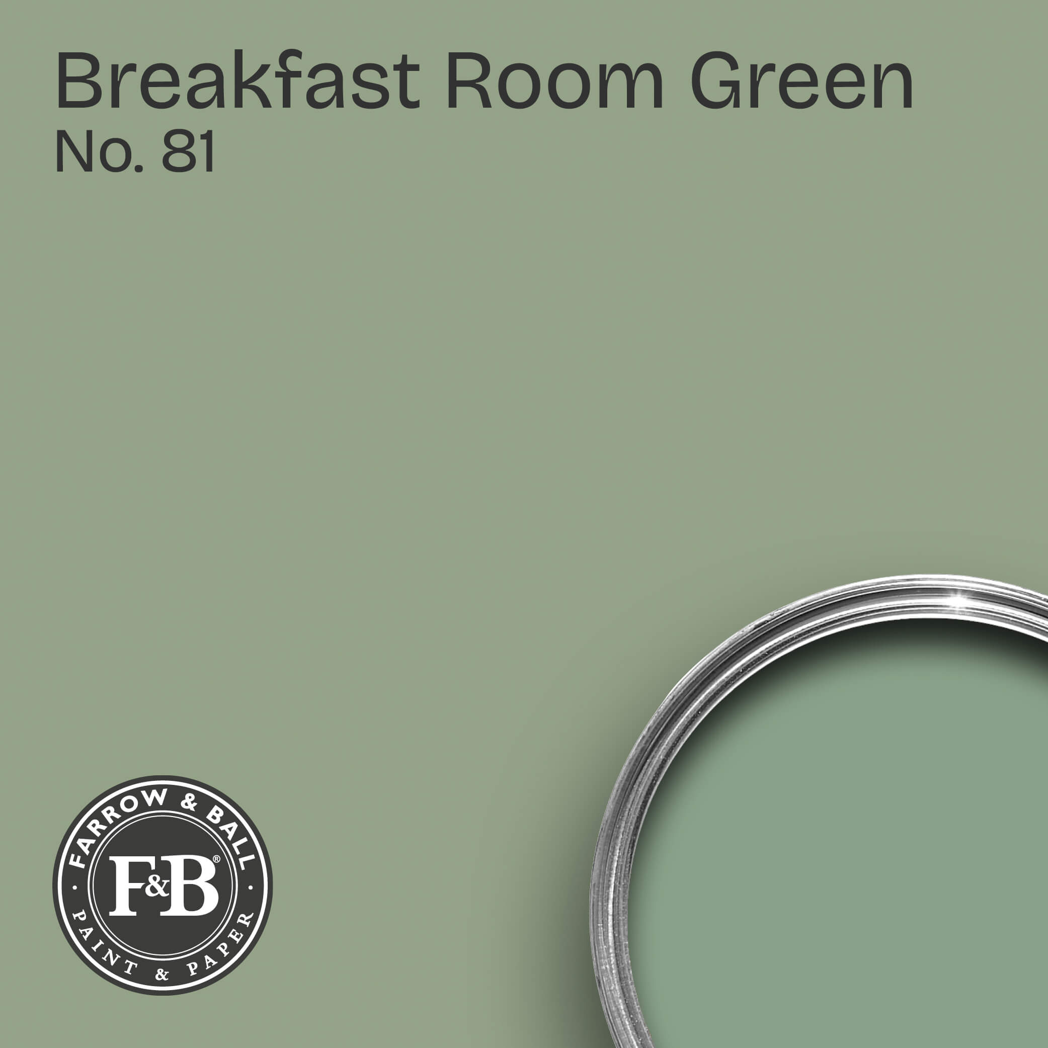 Farrow & Ball Wandfarbe Breakfast Room Green No. 81