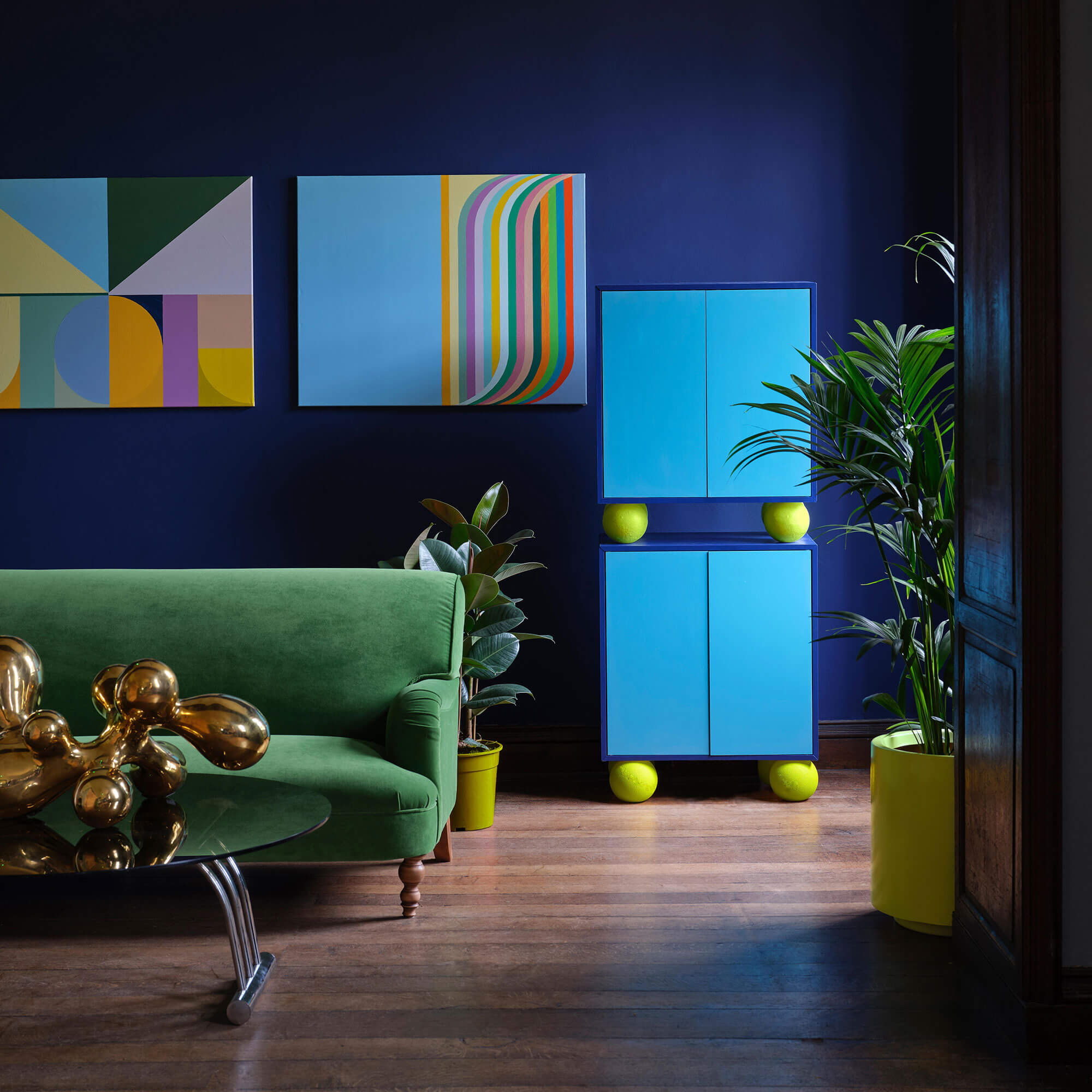 farrow & ball blue maize cb11 im wohnzimmer