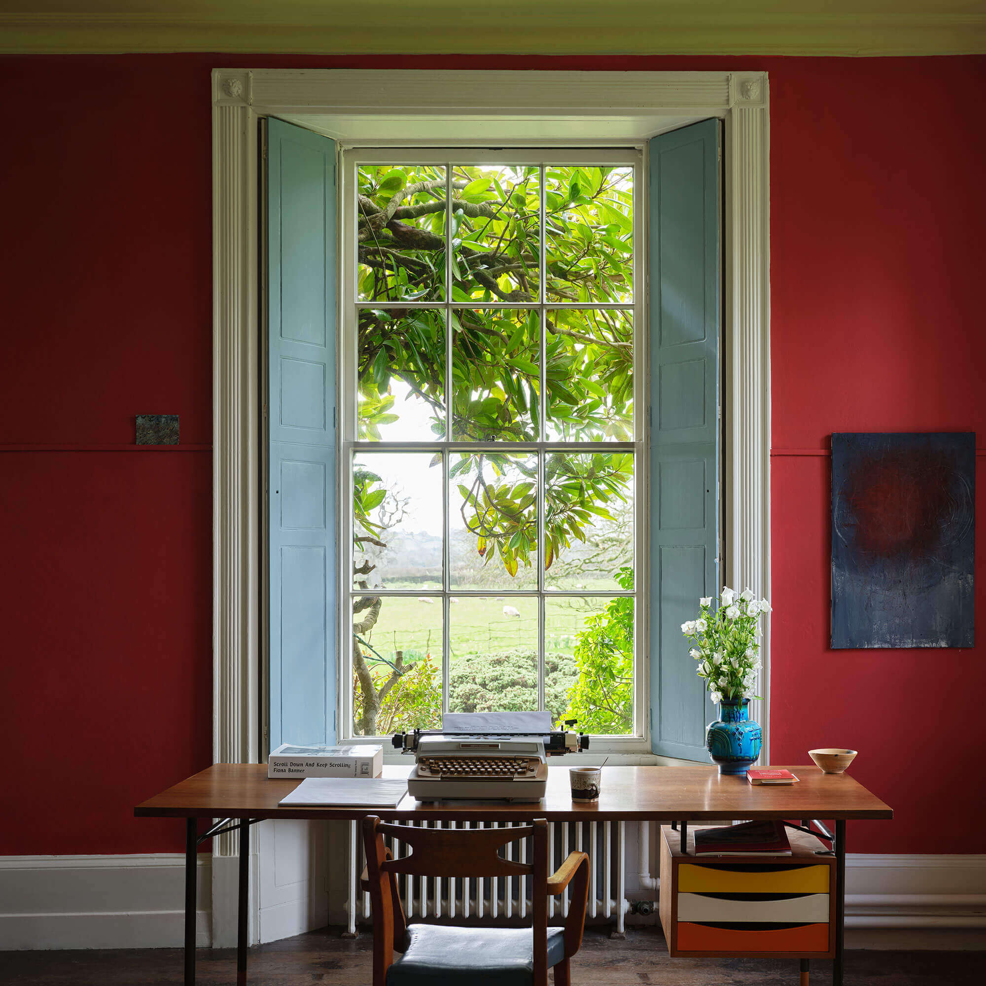 farrow & ball romesco cb4 im arbeitszimmer