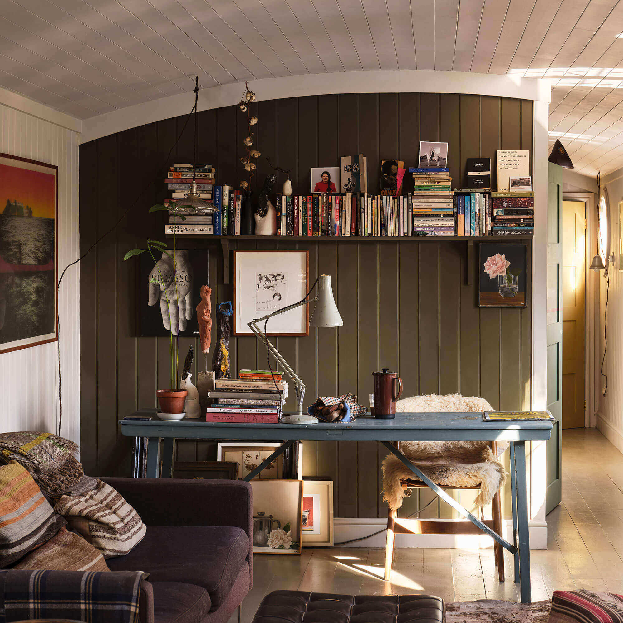 farrow & ball cardamom cb5 im arbeitszimmer