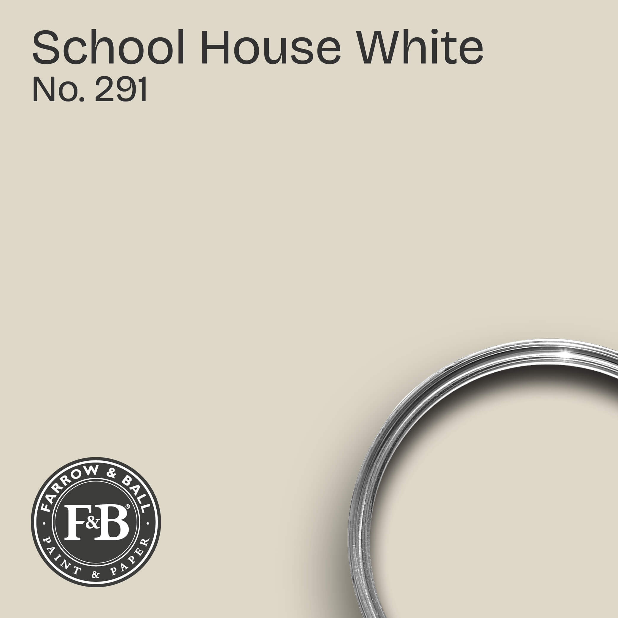 Farrow & Ball Wandfarbe School House White No. 291