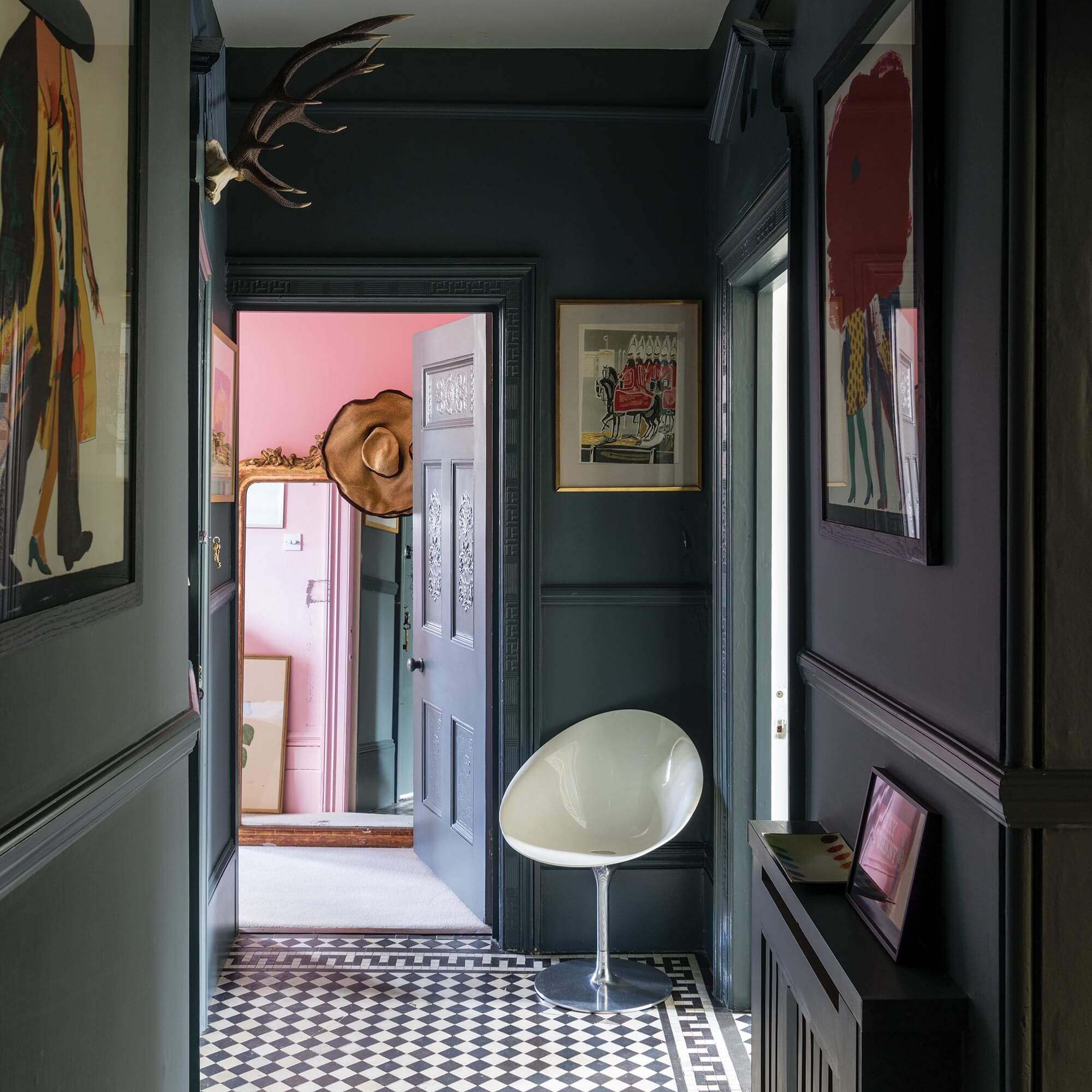 farrow & ball down pipe 20 als wandfarbe im flur