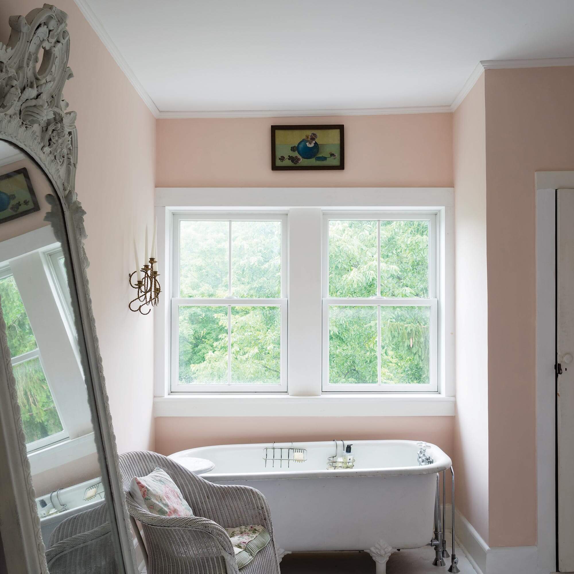 farrow & ball pink ground 202 im badezimmer