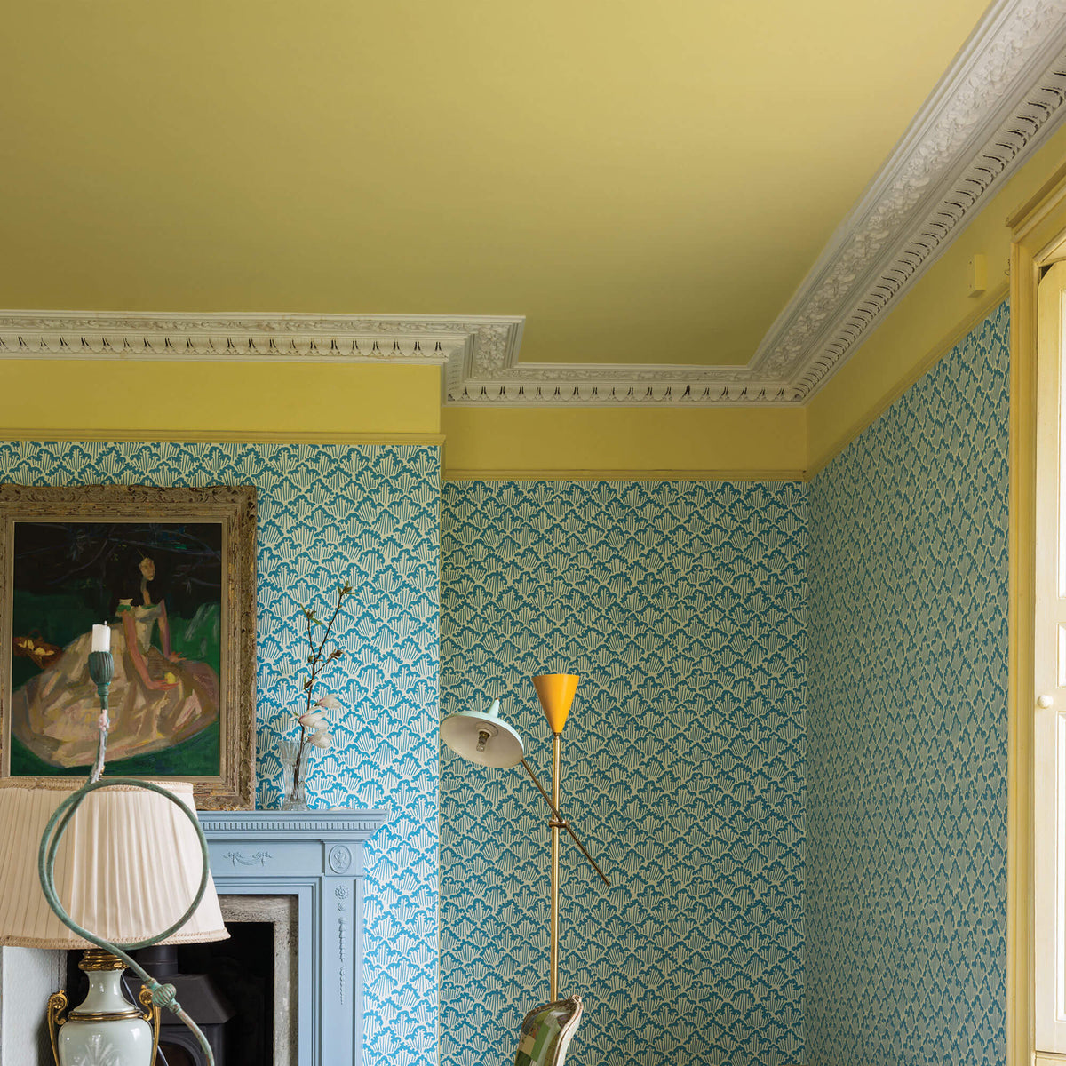 farrow & ball dayroom yellow 233 als wandfarbe im wohnzimmer