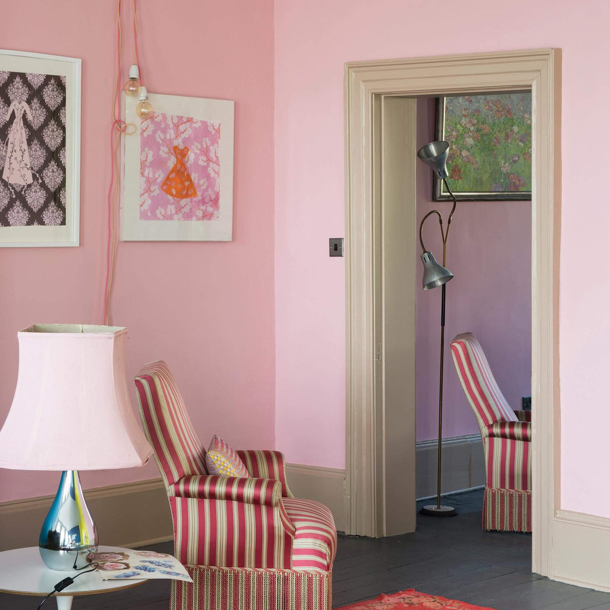 farrow & ball nancy´s  blushes 278 als wandfarbe im wohnzimmer