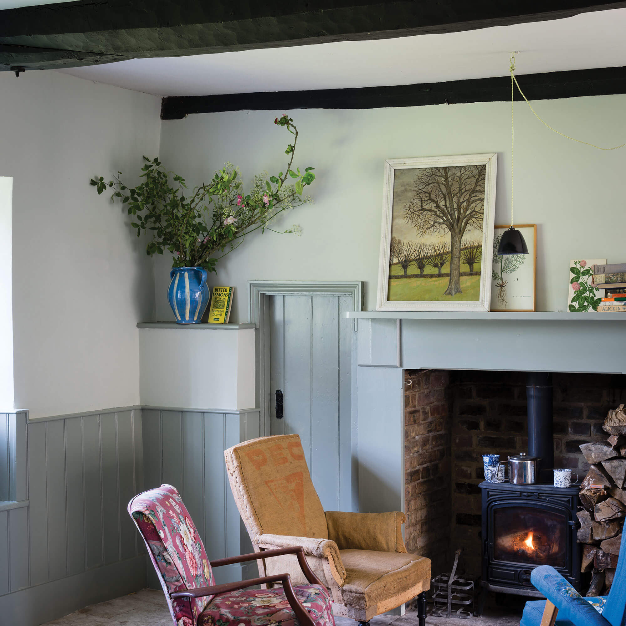 farrow & ball cromarty 285 im wohnzimmer