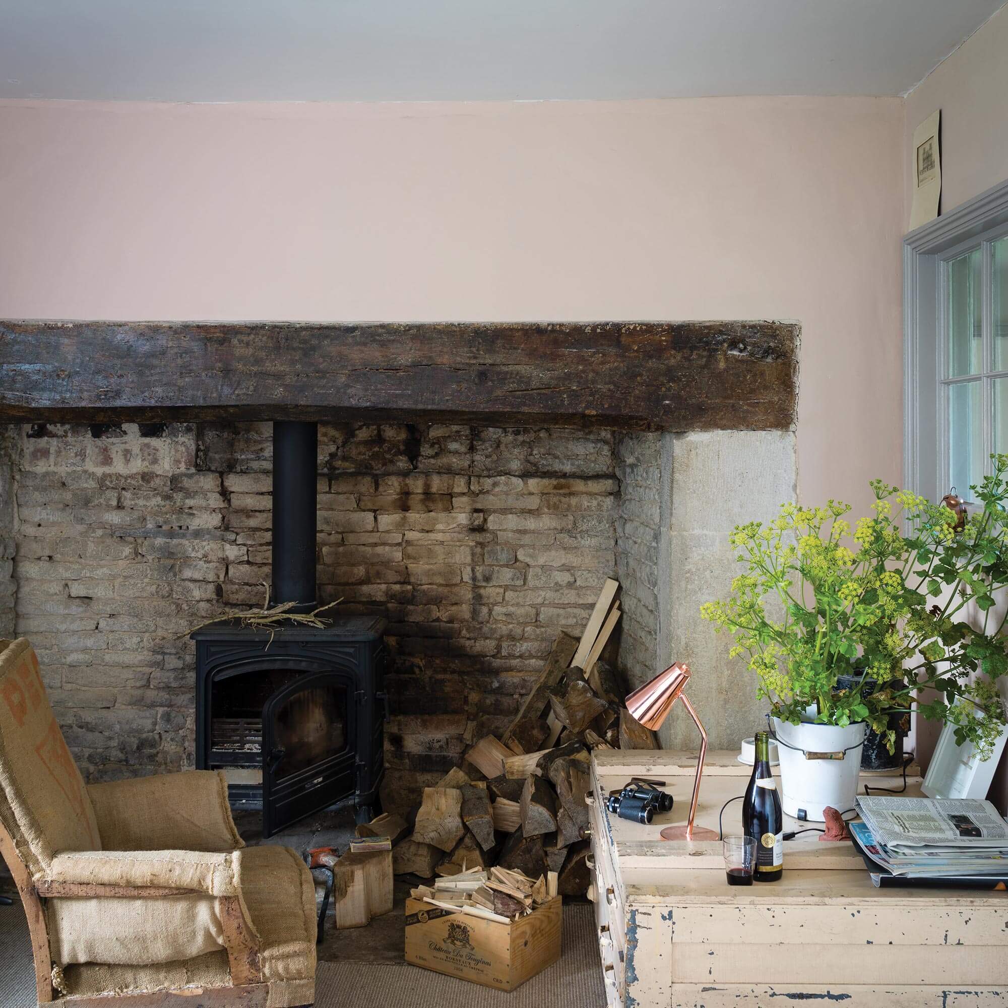 farrow & ball peignoir 286 im wohnzimmer