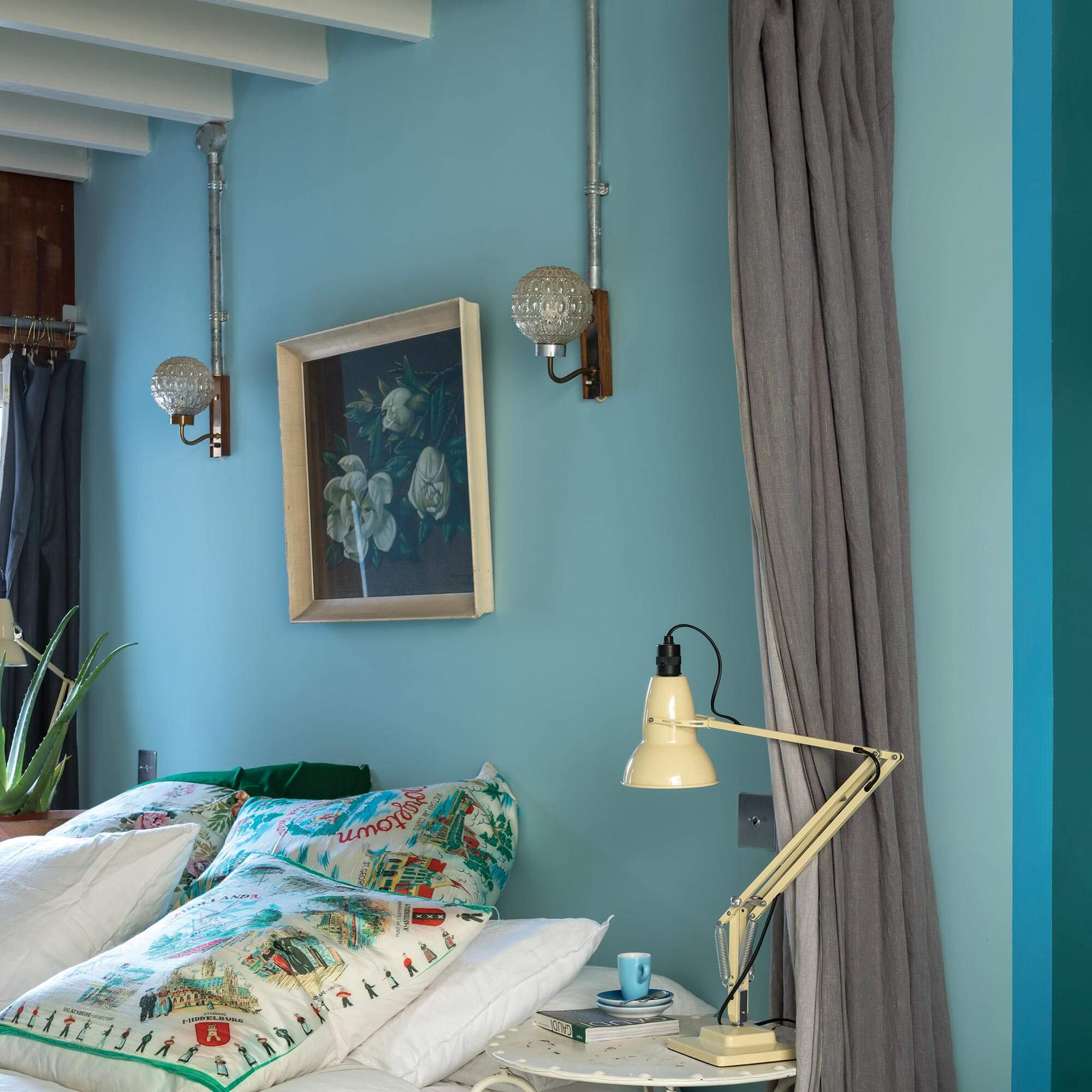 farrow & ball vardo 288 als wandfarbe im schlafzimmer