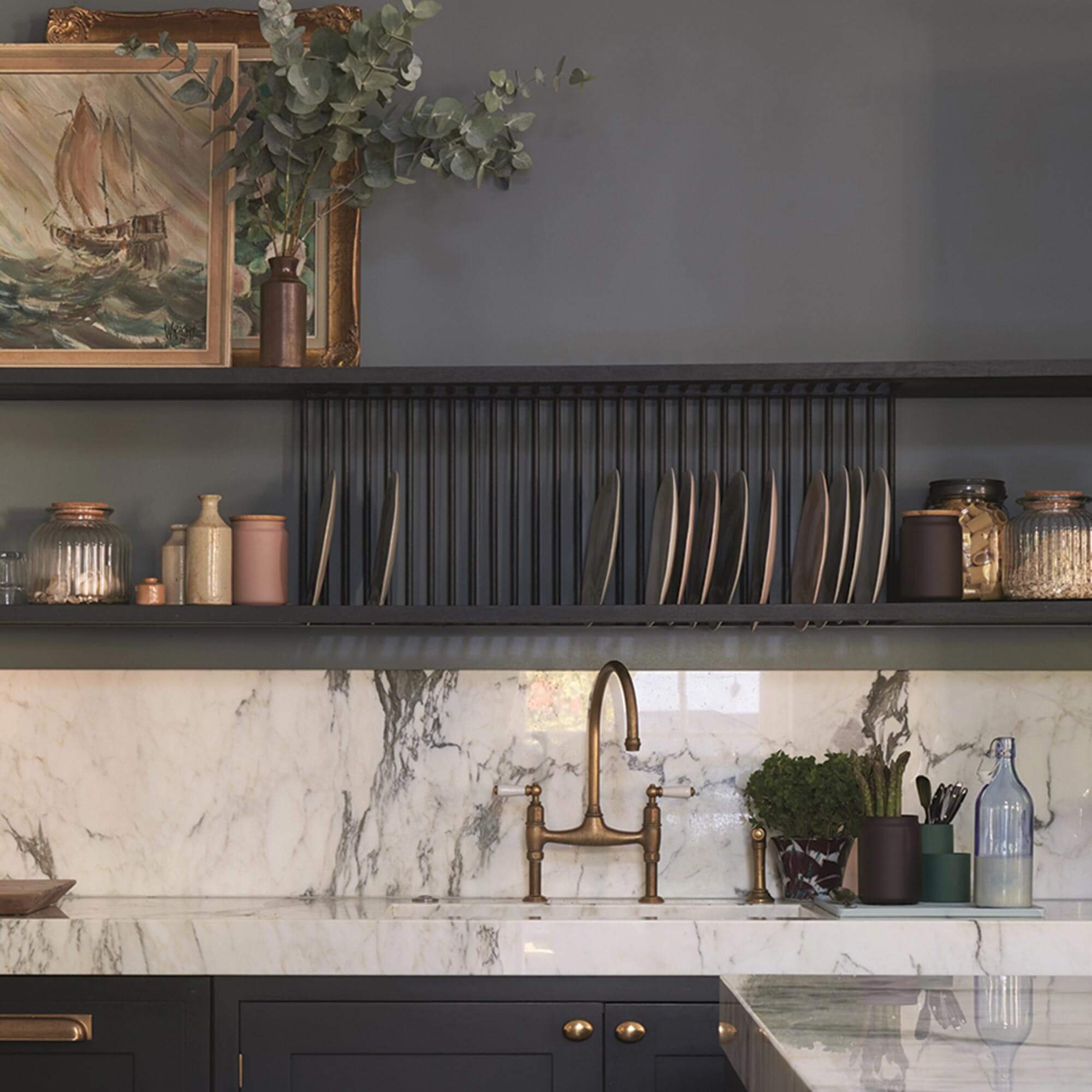 farrow & ball de nimes 299 als wandfarbe in der küche