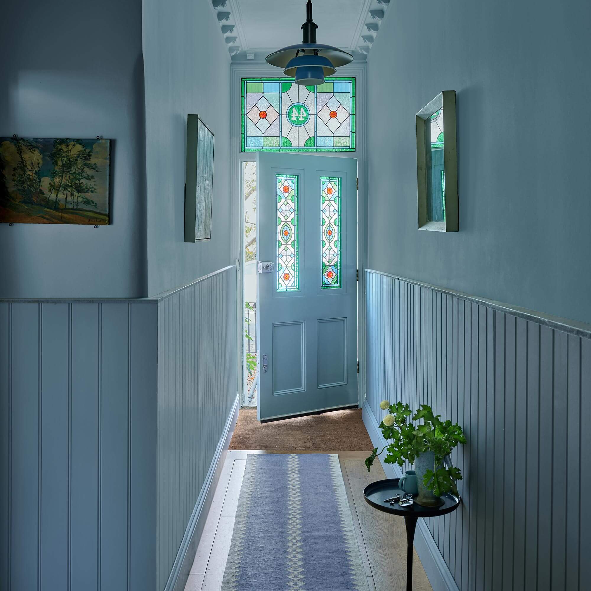 farrow & ball selvedge 306 als wandfarbe im flur