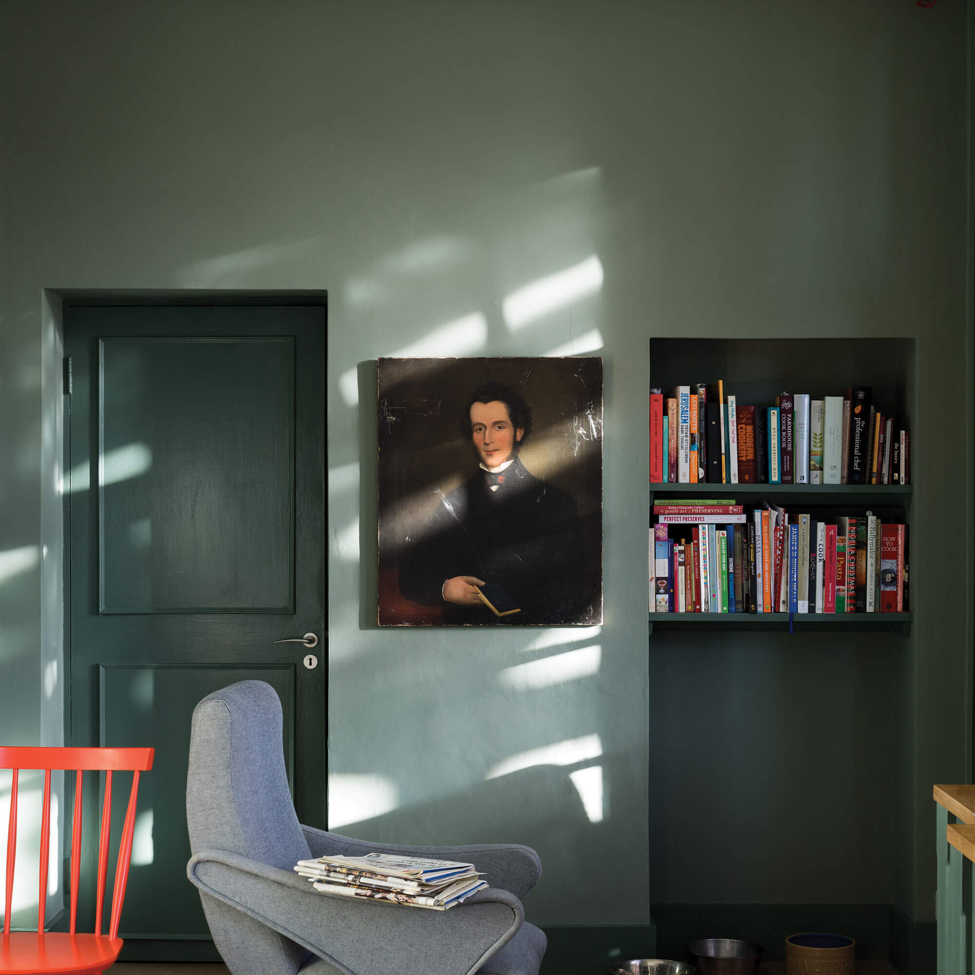 farrow & ball green smoke 47 als wandfarbe