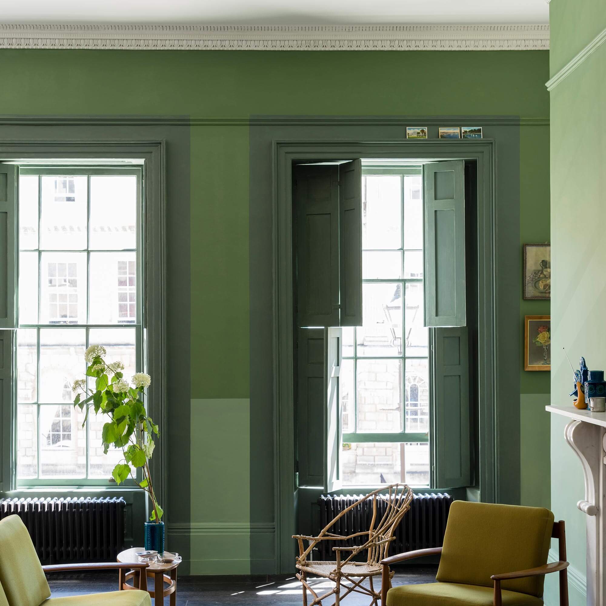 farrow & ball breakfast room green 81 als wandfarbe im wohnzimmer
