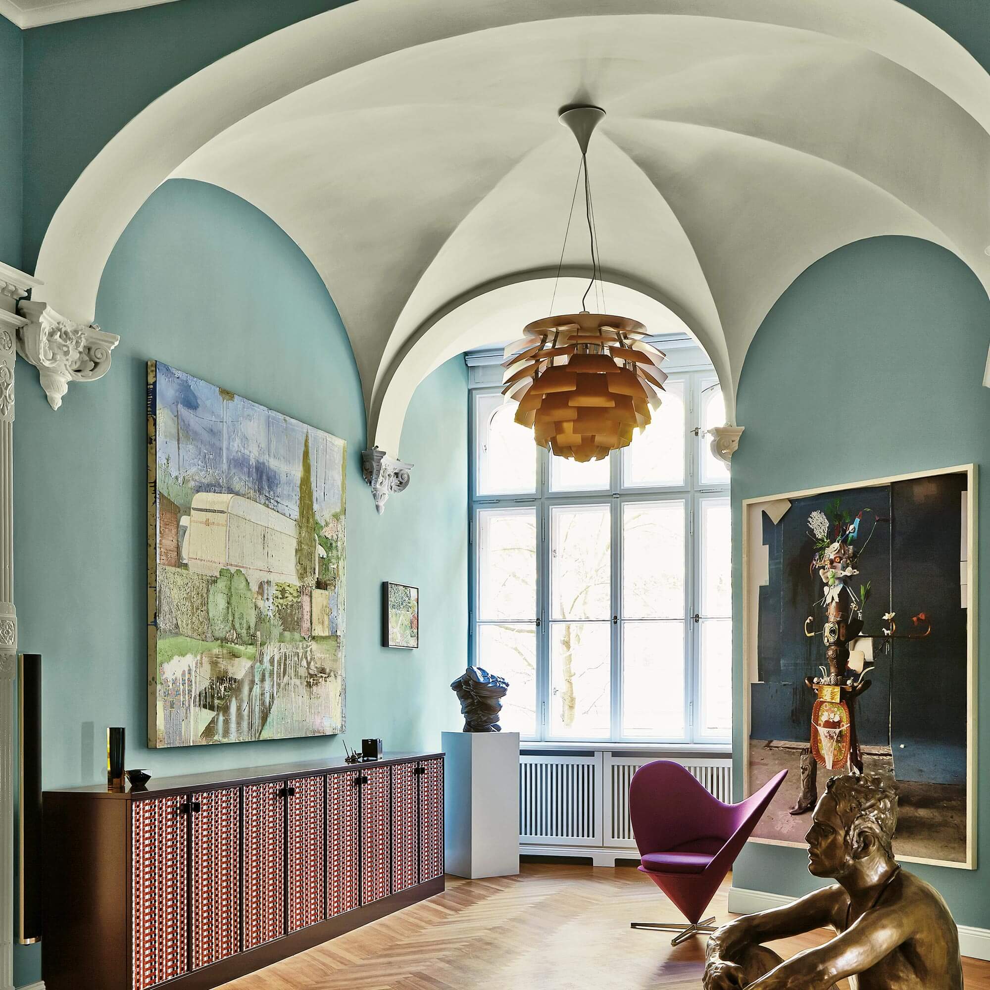 farrow & ball dix blue 82 als wandfarbe im flur