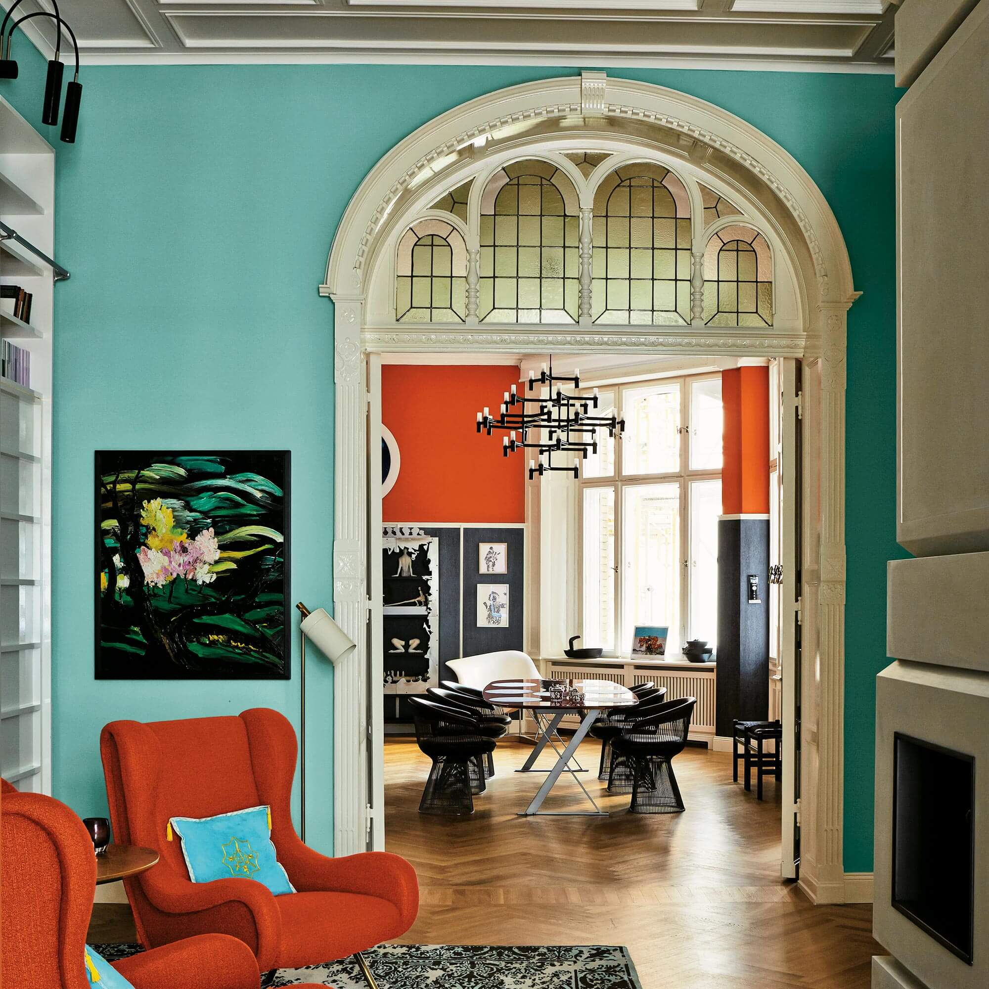 farrow & ball dix blue 82 als wandfarbe im wohnzimmer