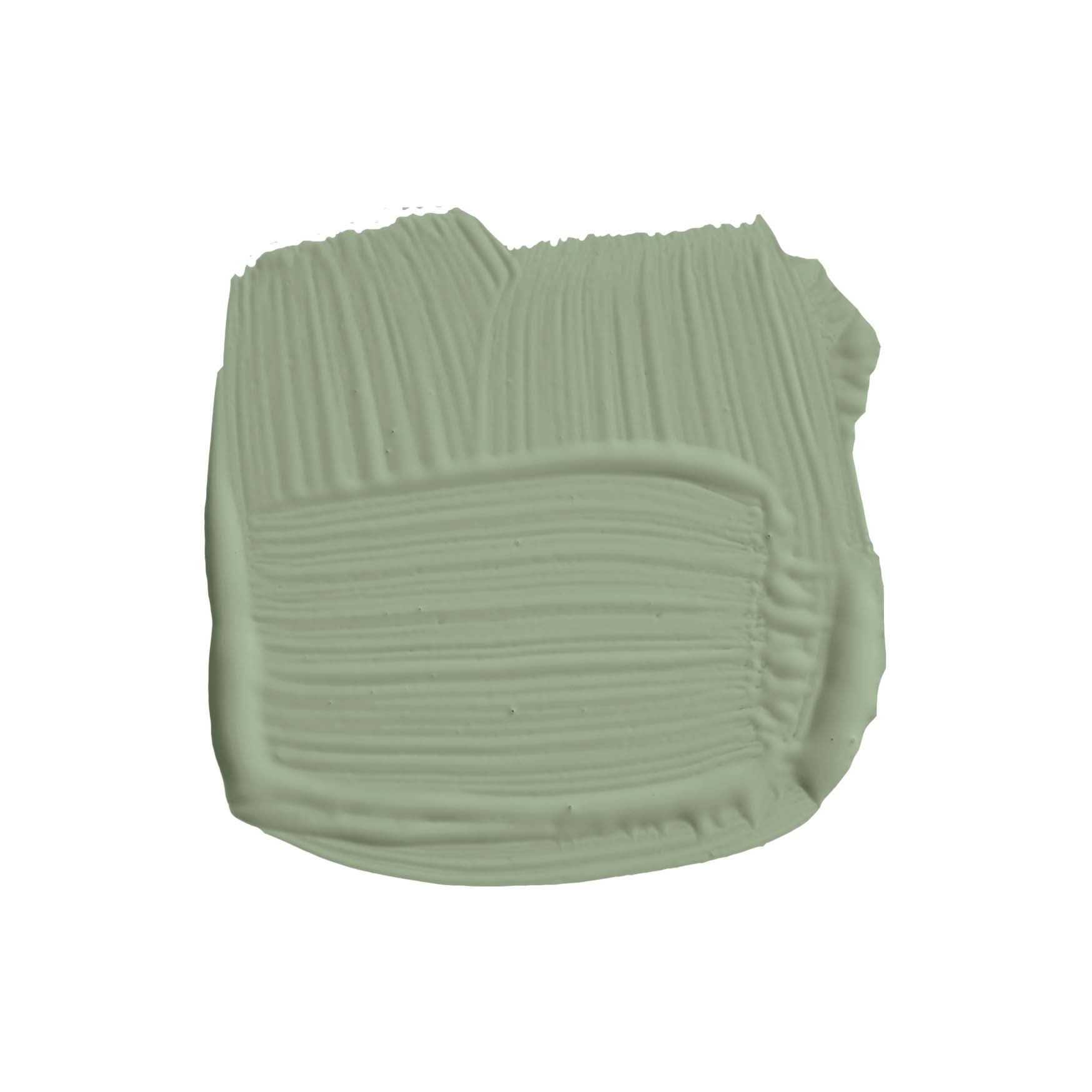 Pinselstrich der Wandfarbe Breakfast Room Green No. 81 von Farrow & Ball