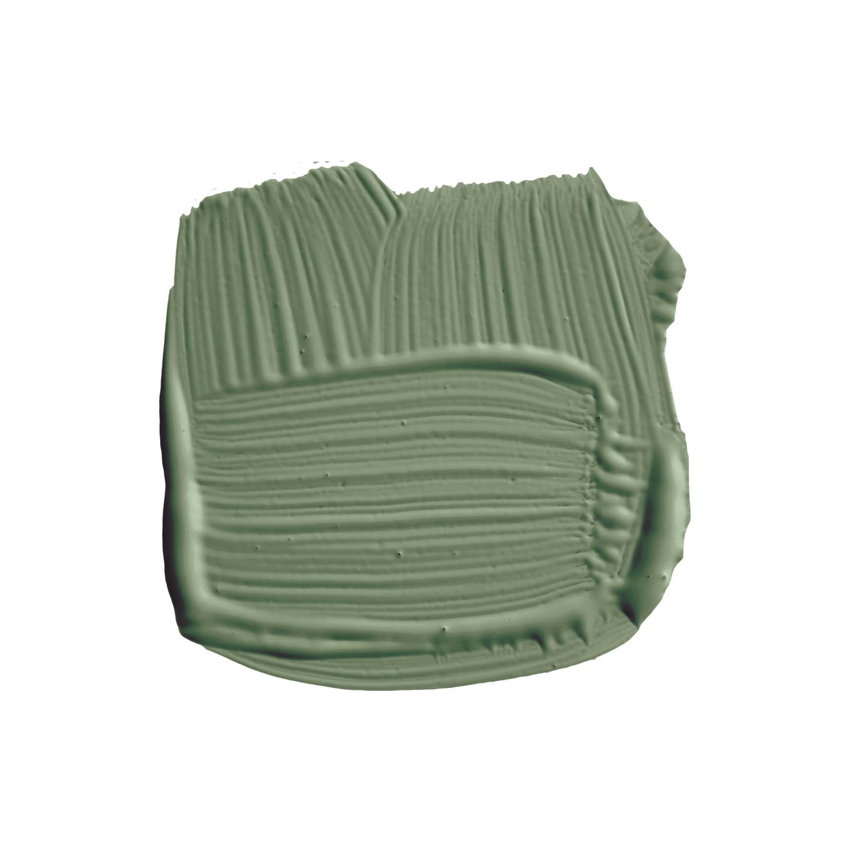 Pinselstrich der Wandfarbe Calke Green No. 34 von Farrow & Ball