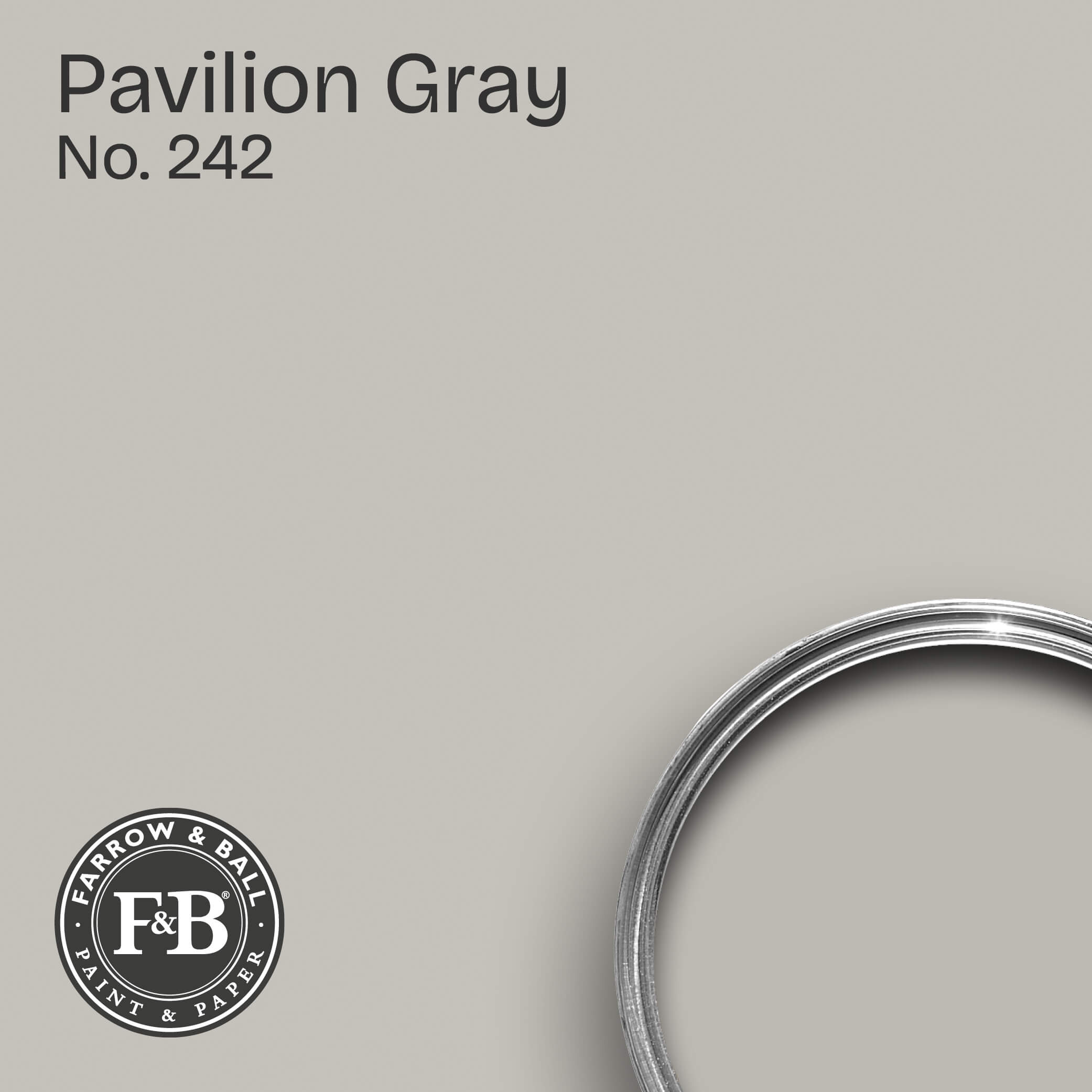 Farrow & Ball Wandfarbe Pavilion Gray No. 242