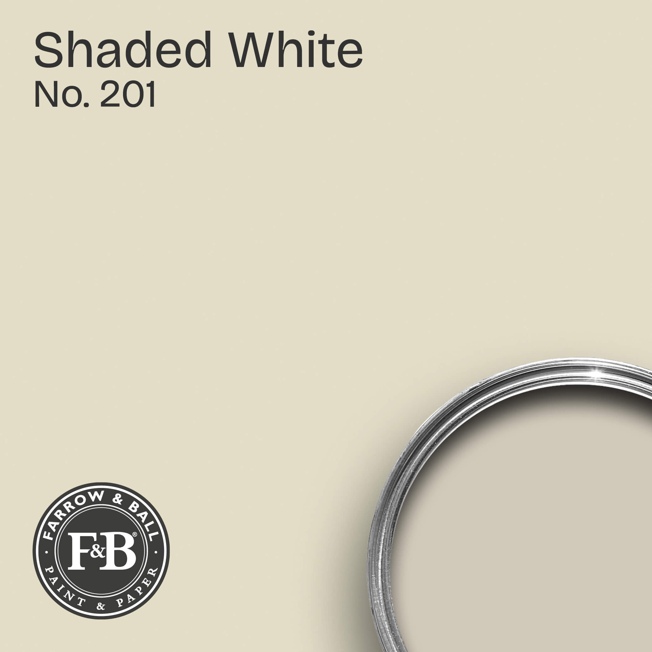 Farrow & Ball Wandfarbe Shaded White No. 201