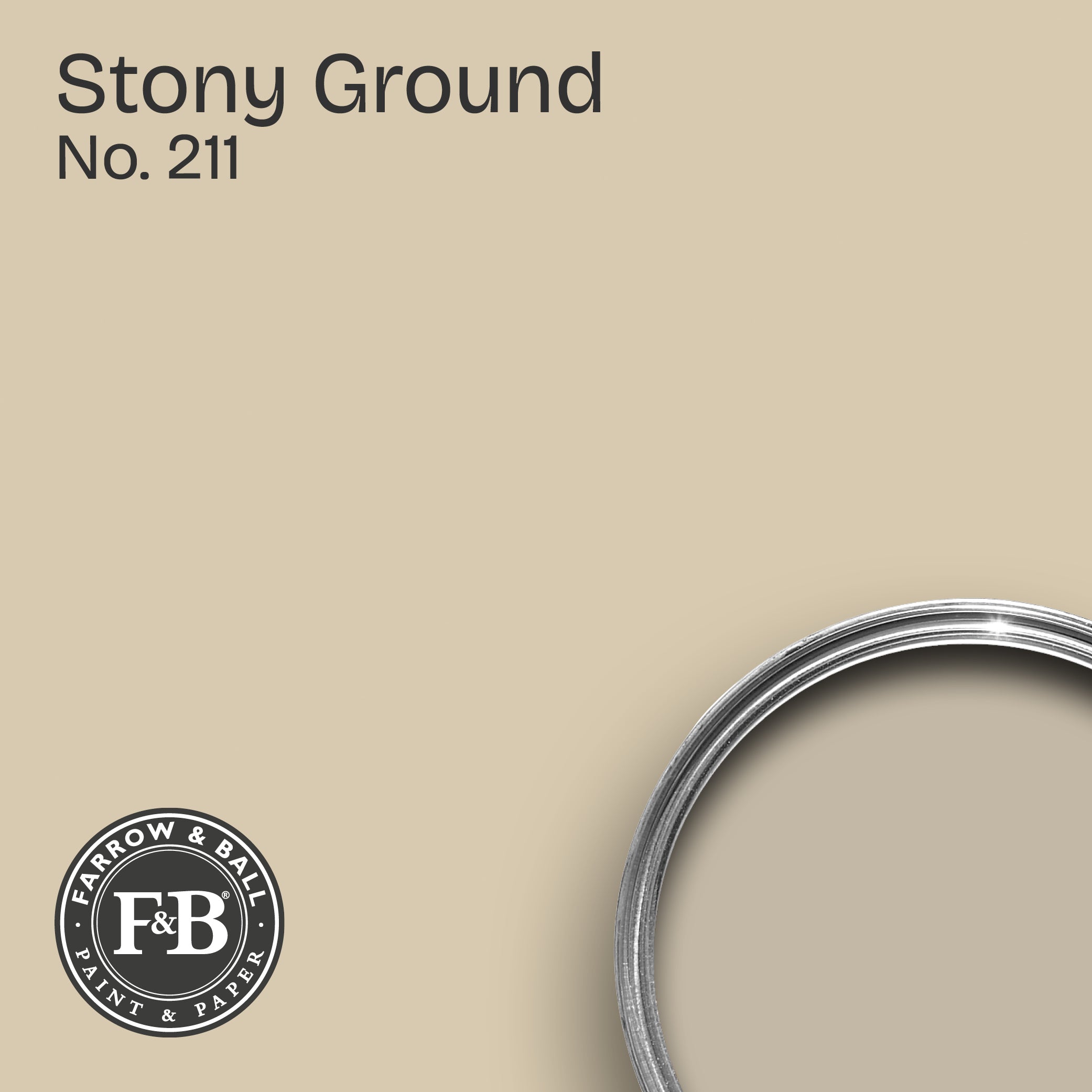 Farrow & Ball Wandfarbe Stony Ground No. 211